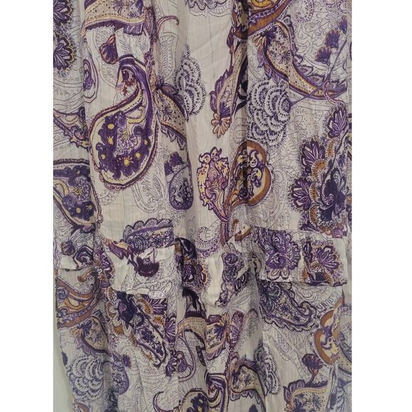 Band Of The Free Maxi Womens Large Liliane Purple Paisley Tiered Cottagecore NWT - Picture 7 of 14